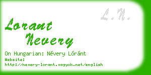 lorant nevery business card